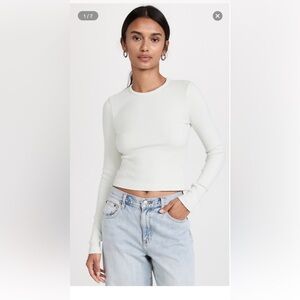 Agolde Alma Shrubken Crewneck in Poweder